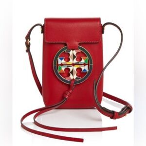 Tory Burch Miller Stained Glass Smartphone Crossbody Bag Red